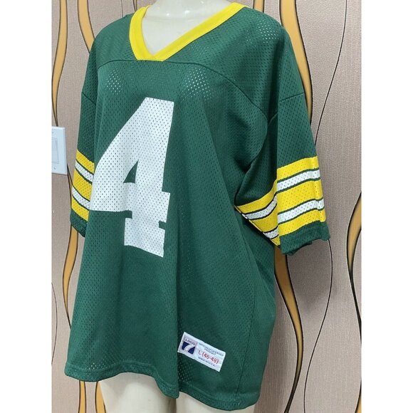 Logo 7 VTG '90s Green Bay Packers #4 Brett Favre NFL Jersey Sz L Made USA 1407 - Picture 2 of 7